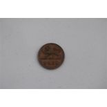 Truro Half Penny 1830,Copper, rev lion and PAID, edge plain, 18mm