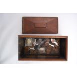 A Mahogany Box containing mainly UK Coins including some Silver Coins