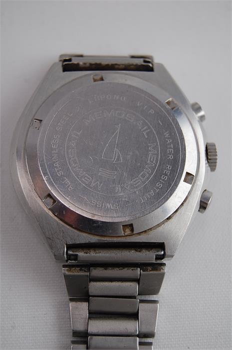 Vintage VIP Memosail Chrono Stainless Steel Wrist Watch with Valjoux Caliber 7737 manual winder - Image 5 of 5