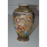 19th C. Japanese Satsuma Vase Decorated in Moriage Enamels and Gilt, Depicting Deities