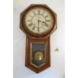 19th / 20th Century Large Ansonia Drop Dial Regulator Chiming Wall Clock
