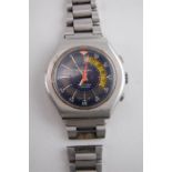Vintage VIP Memosail Chrono Stainless Steel Wrist Watch with Valjoux Caliber 7737 manual winder