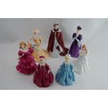 A Collection of Bone China Figurines inc. Royal Worcester, Royal Doulton, Coalport, Francesca (7)