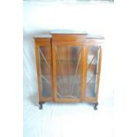 Edwardian Mahogany Sunburst Glazed Front Display Case