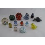 A Collection of Hand Blown Glass Paperweights (13)