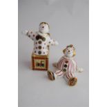 A Royal Crown Derby Treasures of Childhood, Stripey Clown and Jack in the Box