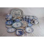 A Large Quantity of Blue and White China
