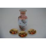 Oriental Vase together with Three Aynsley Dishes