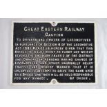 19th / 20th C. Great Eastern Railway Cast Iron Sign