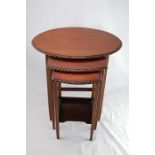 An Early 20th C. Mahogany Nest of Tables All with Scalloped Edges
