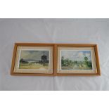 WILFRED KINGSFORD Pair Watercolours, Signed, The Edge of Dartmoor, Dartmoor Ponies Come To Drink