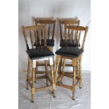 Four Recent Oak Breakfast Bar Chairs.