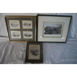 Three 19th Century Framed Coloured Prints Falmouth / St Mawes etc