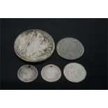 Five Silver Metal Coins