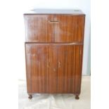 Vintage Lacquered Mahogany Electrified Drinks Cabinet