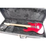 Vintage Red Washburn MG70-FTR / 4020232 Deluxe Plus Solid Electric Guitar with solid case