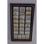 Framed John Player & Sons Cigarette Cards, 'Old Naval Prints', a complete set of 25