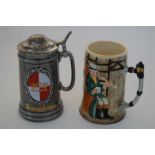 Two Beer Tankards, One Swiss Musical Sandland, One Wade Stein Beer