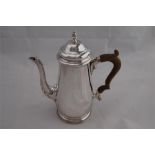 A Hallmarked Silver Coffee Pot, Engraved with Crest to Front, London, 1934, Maker W&W