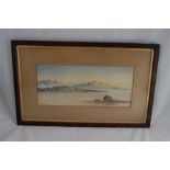 Victorian Watercolour on Board, Lake Scene