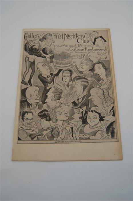 Gallery First Nighters' Club Menu 1936 With Various Signatures inc. Laurence Olivier, etc.