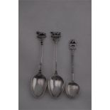 Two Hallmarked B.P.R.A Rifle Club Silver Tea Spoons Together With One Other