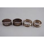 Four Hallmarked Silver Napkin Rings