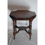 Edwardian Mahogany Octagonal Table on Turned Fluted Legs