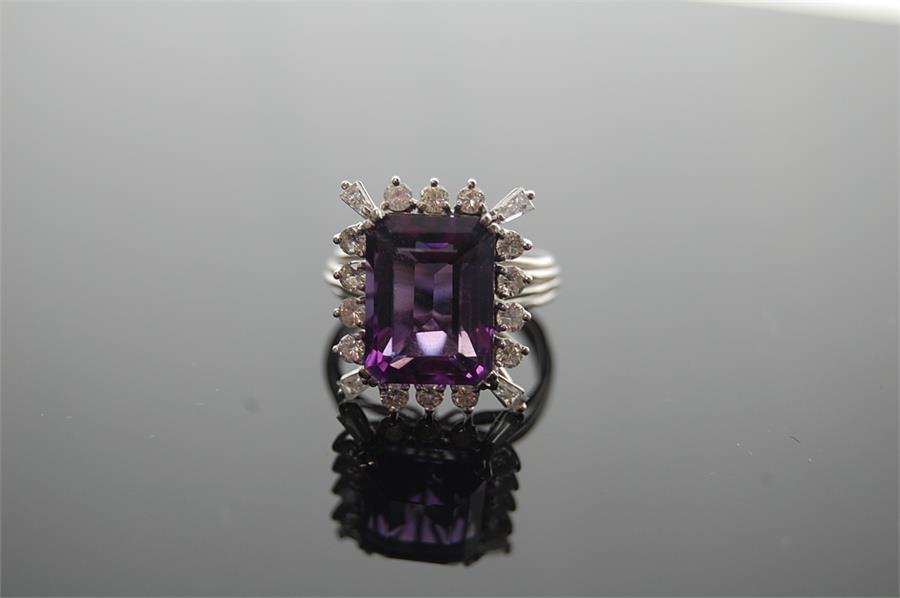 Emerald-cut Amethyst Ring