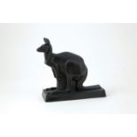 Wedgwood Model of Kangaroo as above in matt black basalt glaze, 20cm length