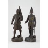 Bronze Figure of A Household Cavalry Officer with sword in one hand scabbard in the other and