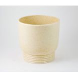 Wedgwood Keith Murray Jardinire porridge glaze with ribbed foot, printed marks, 21cm height