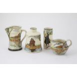 RD Milk & Cream Jugs together with small posy vase, tea caddy, The Gallant Fishers & Isaac Walton