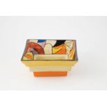 Clarice Cliff Bizarre Square Stepped Bowl printed marks, 19cm