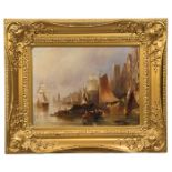 Oil on Board in Manner of Thomas Fenwick (English) of Ships in Estuary, bears signature & dated