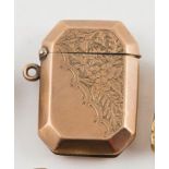 9ct Engraved Vesta Case