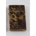 Victorian Tortoiseshell Calling Card Case relief work of gothic pattern