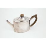 Geo III S/S Oval Teapot plain form, London, 1789, maker, Hester Bateman, together with a Sheffield