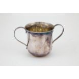 Geo II S/S Porringer plain traditional form with fluted scroll handles London, 1764, Makers