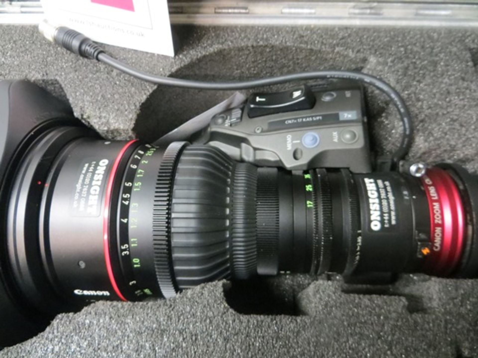 Canon CN7X17 -120mm T2.95 KAS S/P1 Servo Lens s/n 93811391 c/w remote control & flight case - Image 2 of 2