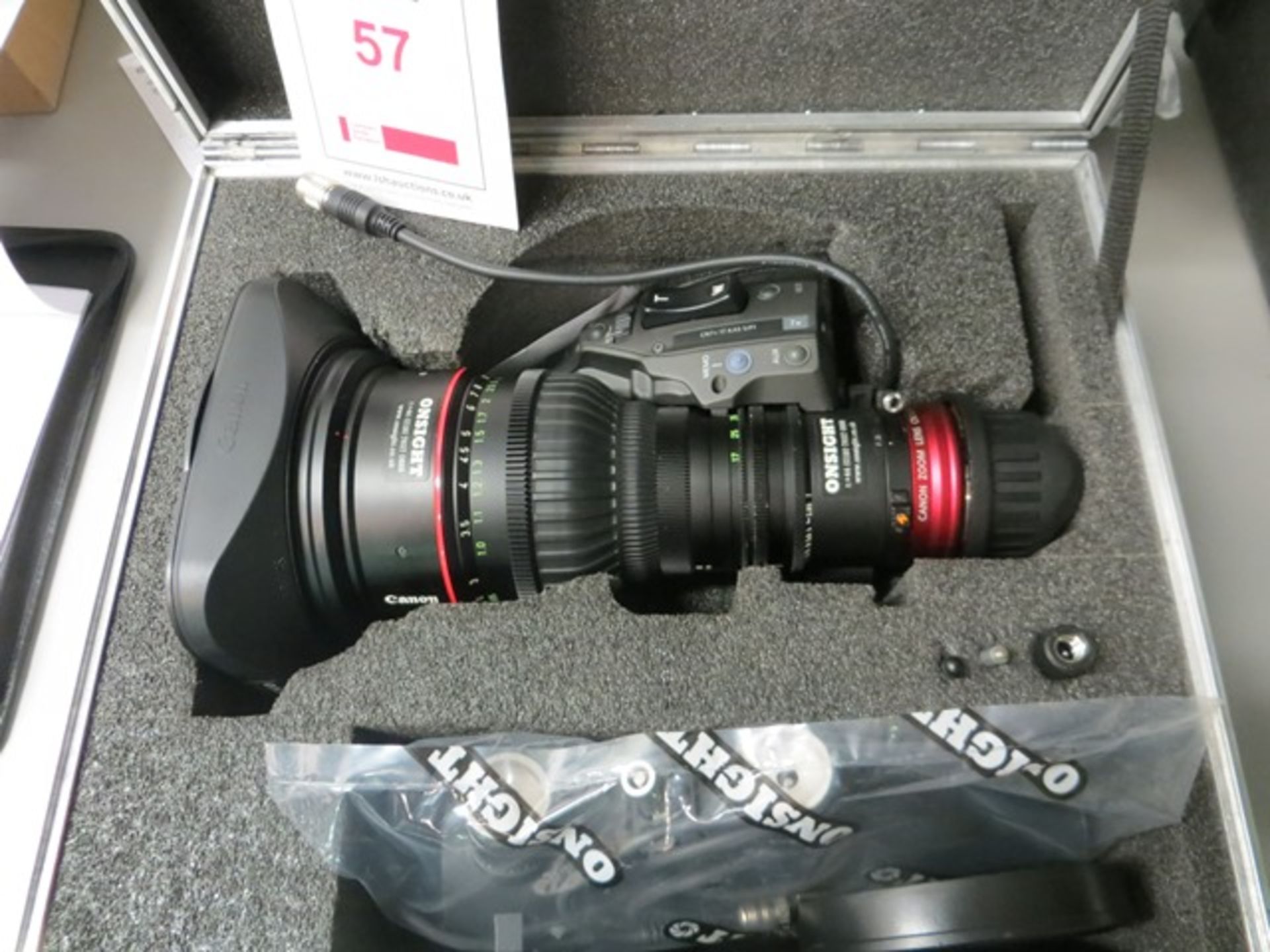 Canon CN7X17 -120mm T2.95 KAS S/P1 Servo Lens s/n 93811391 c/w remote control & flight case