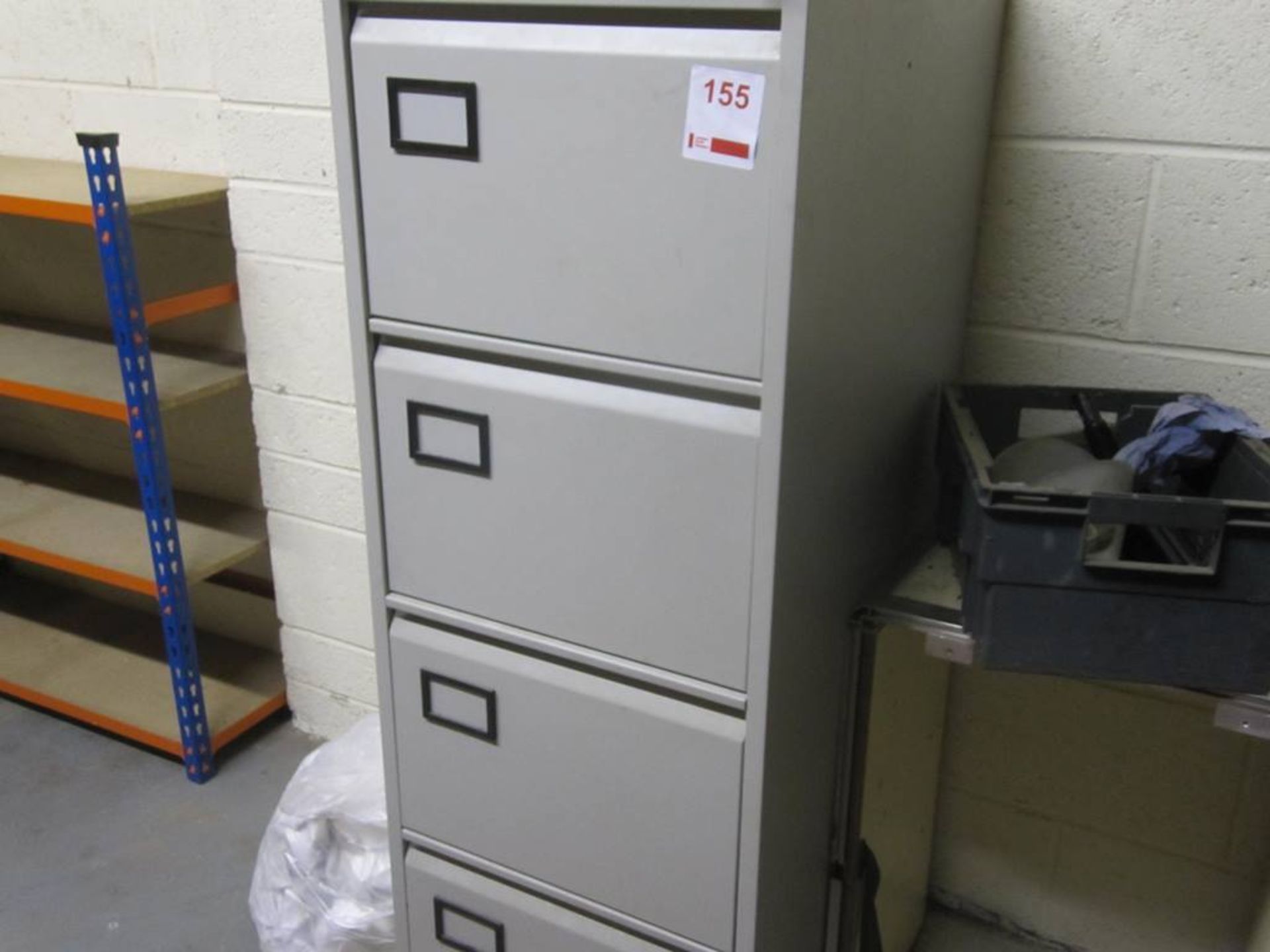 Steel 4-drawer filing cabinet, grey