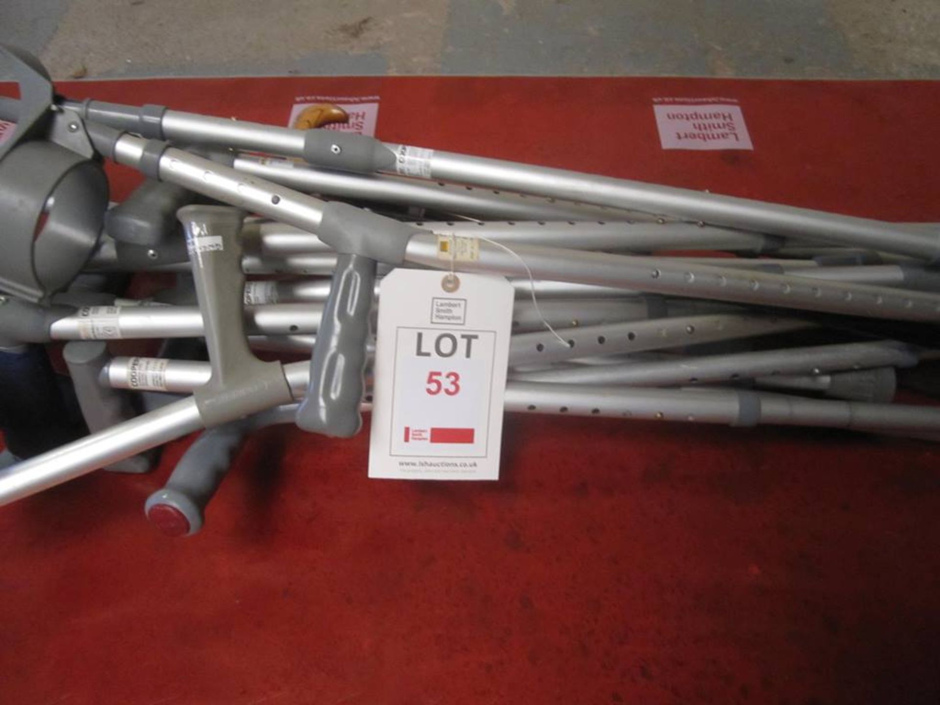 Assorted aluminium hand crutches