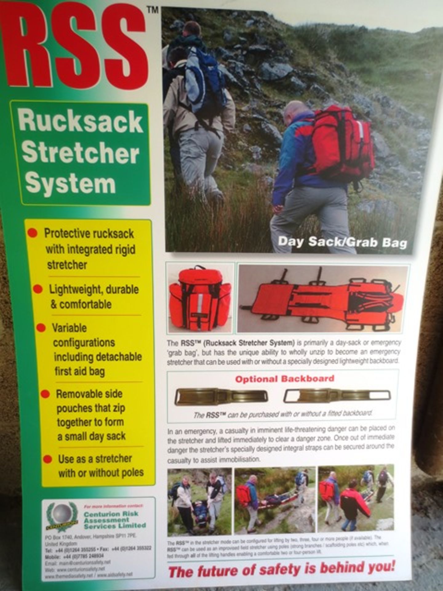 Black Rucksack Stretcher Systems (RSS) Day sack/grab bag, fold out rucksack stretcher, with - Image 8 of 9