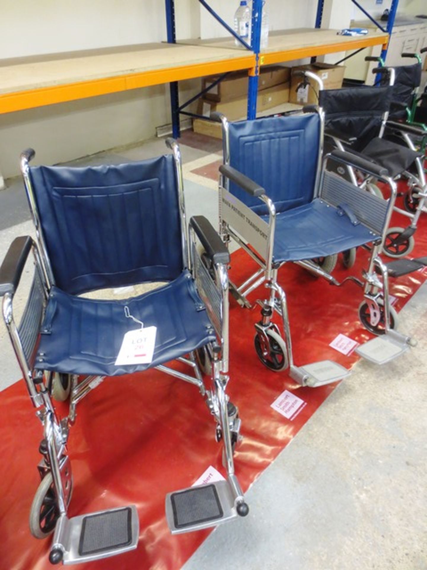 Two DMA collapsible wheelchairs (140kg capacity)