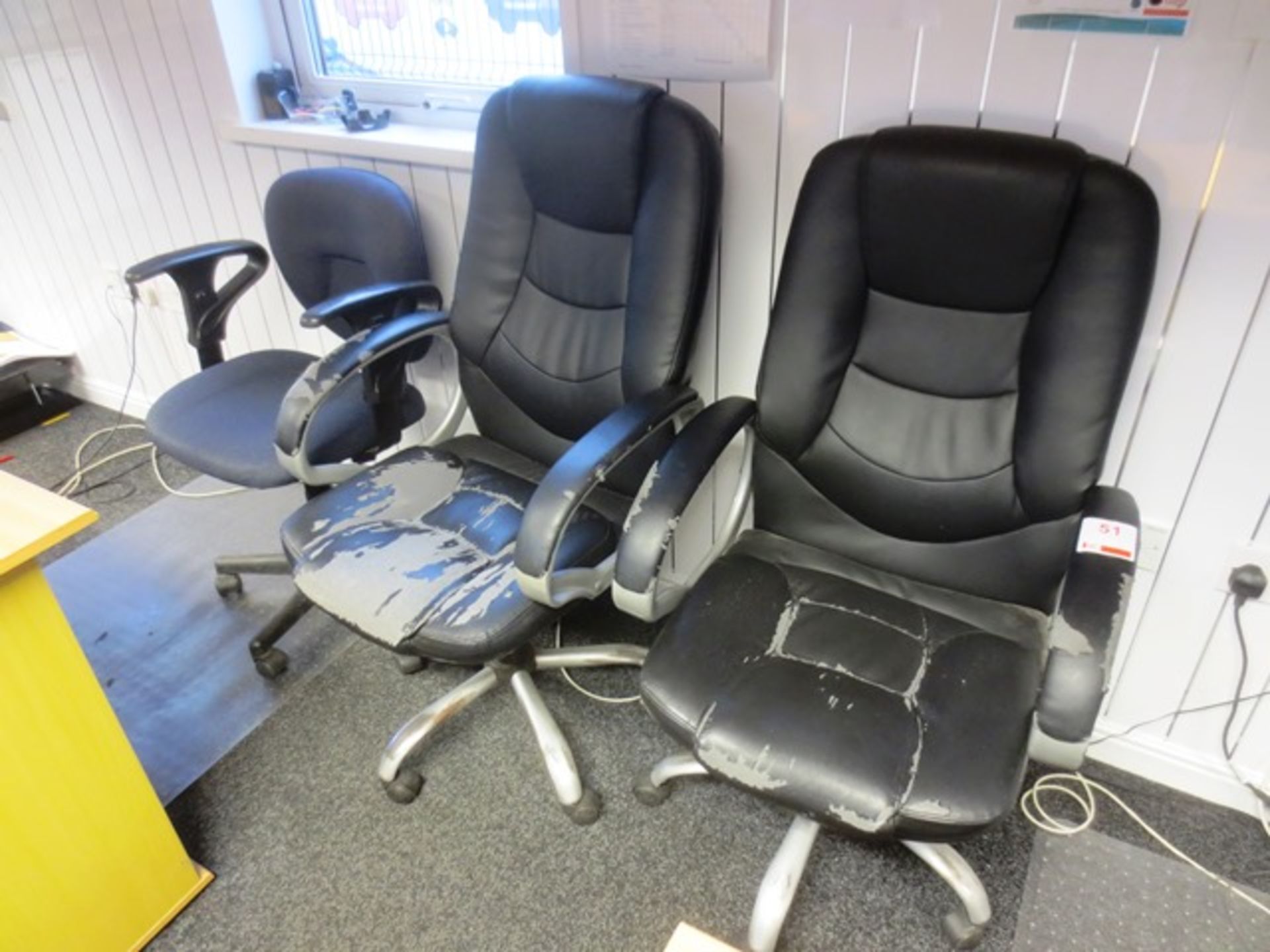 Three various office swivel chairs