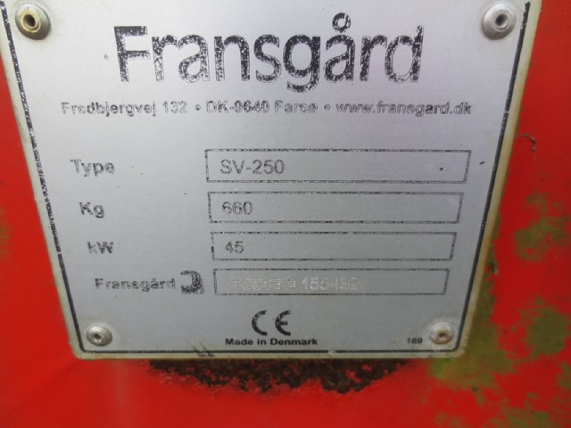 Fransgard Model SV250 swath wilter, Serial No: 155432 - Bild 3 aus 4