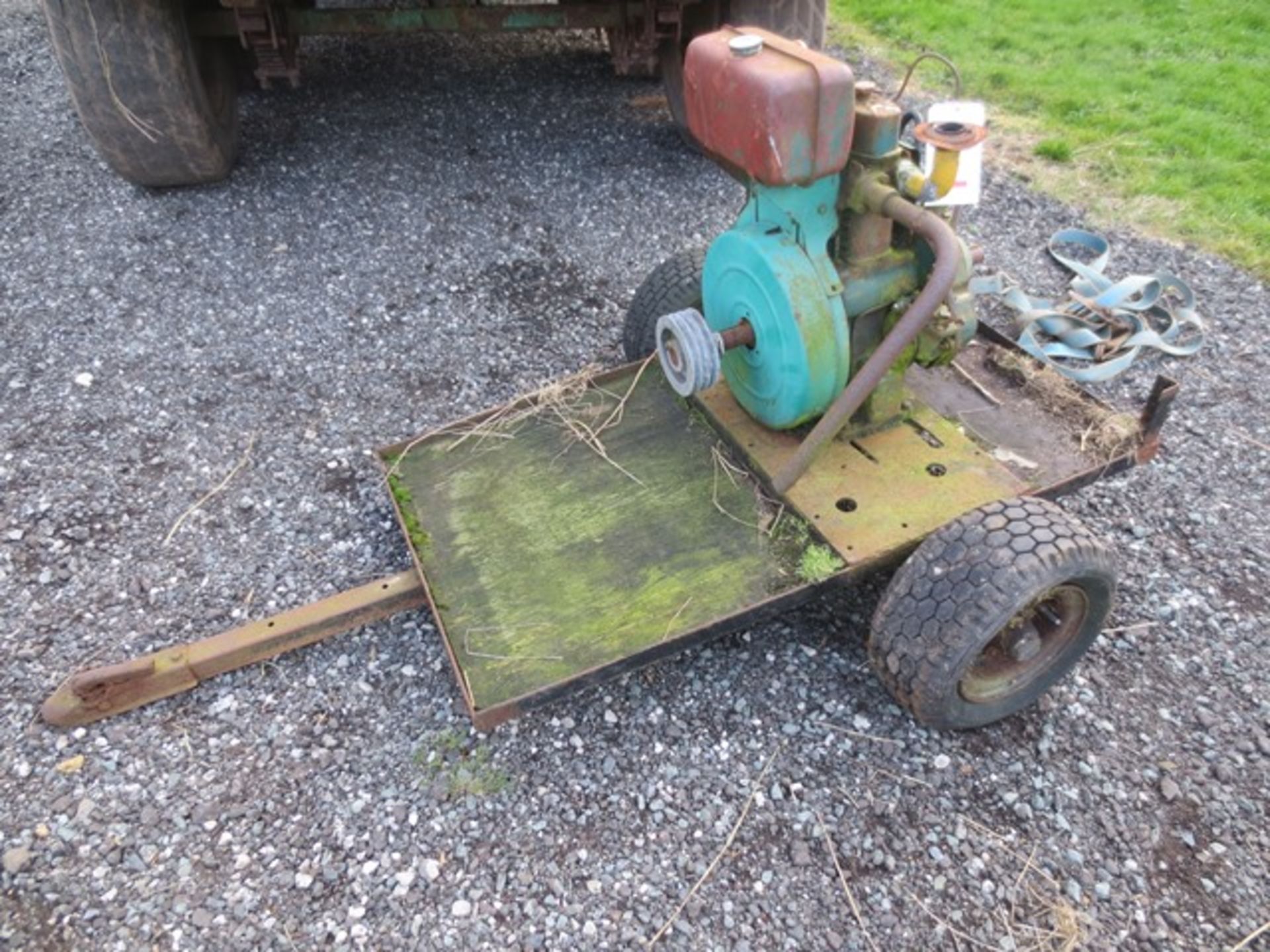 Petter diesel engine mounted on mini trailer (Engine seized) - Image 2 of 3