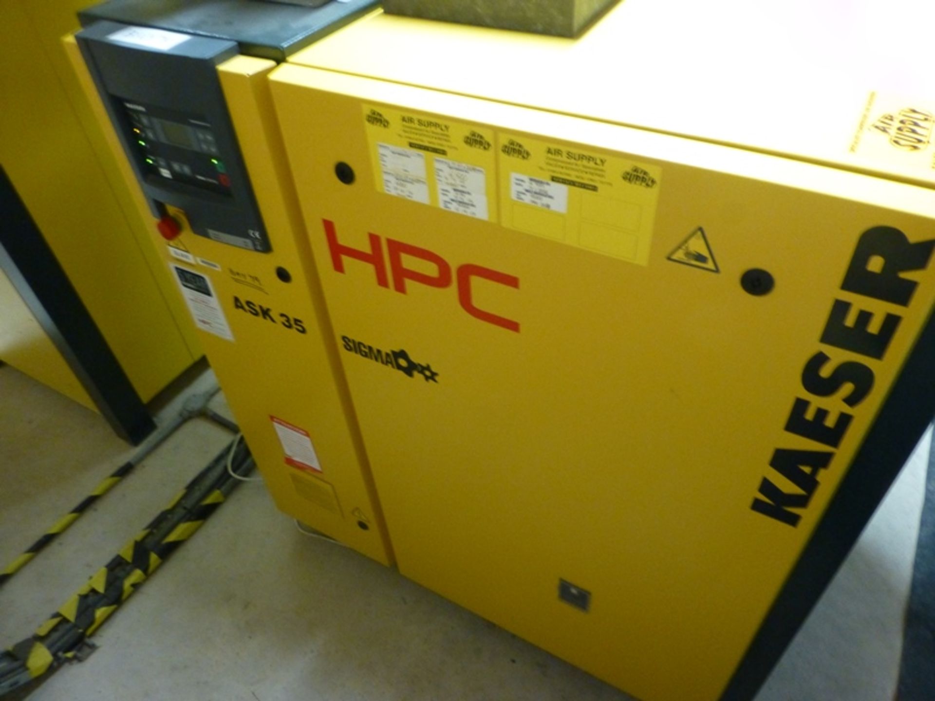 Kaeser HPC ASK35 22Kw/8 bar rotary screw compressor, s/n 4855 (2010) with indicated 8765 total run