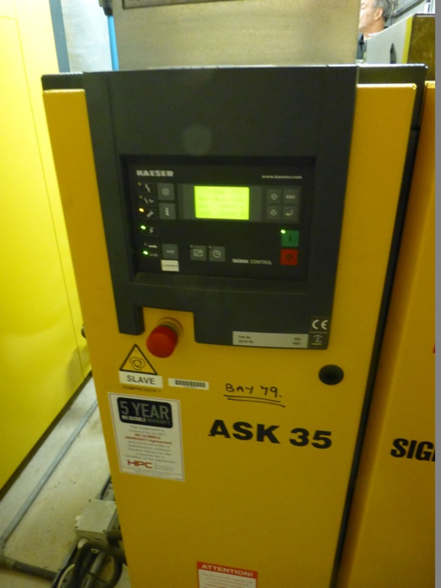 Kaeser HPC ASK35 22Kw/8 bar rotary screw compressor, s/n 4855 (2010) with indicated 8765 total run - Image 3 of 4